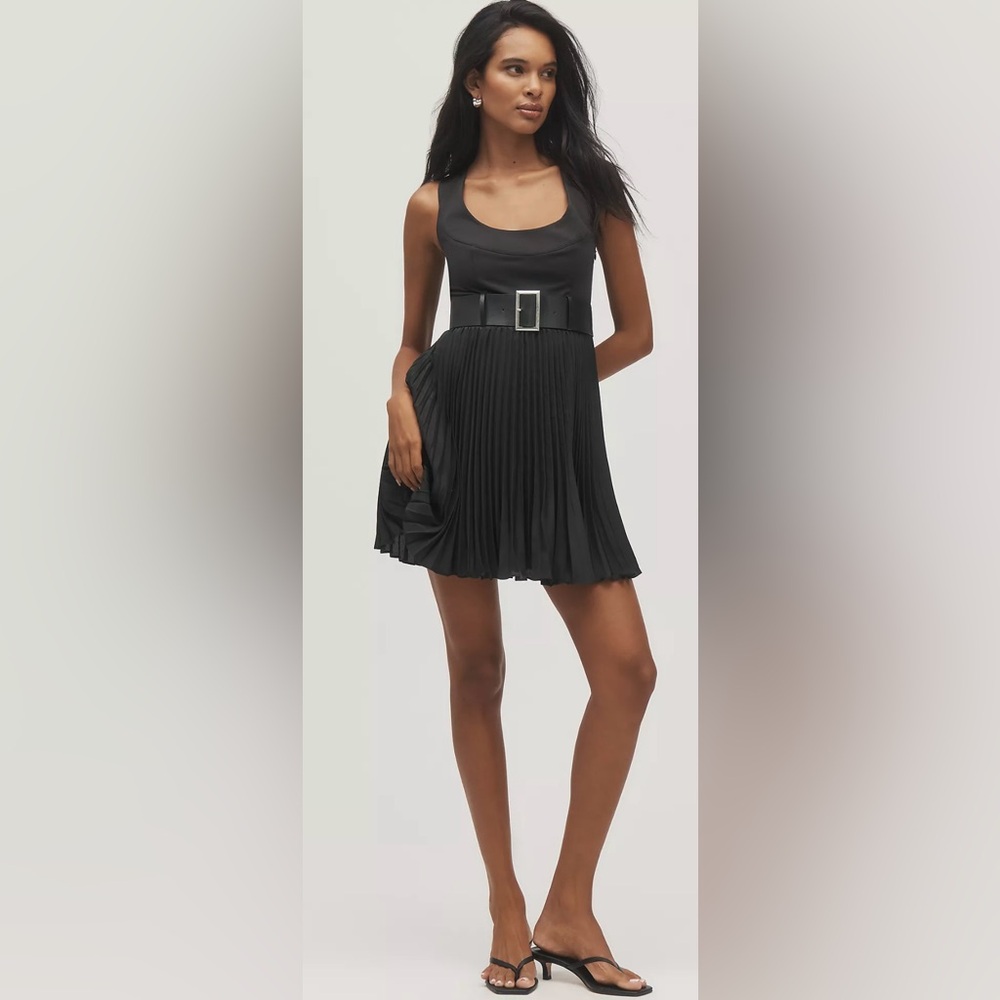 NWT Maeve Sleeves Pleated Mini Dress